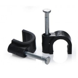 CABLE CLIPS ROUND BLACK